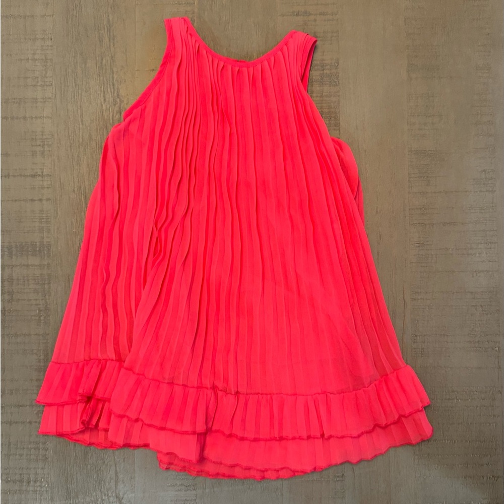 Lili Gaufrette Bright Pink Pleated Dress